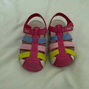 Reef Kids' Pink and Yellow Multi-Color Sandals